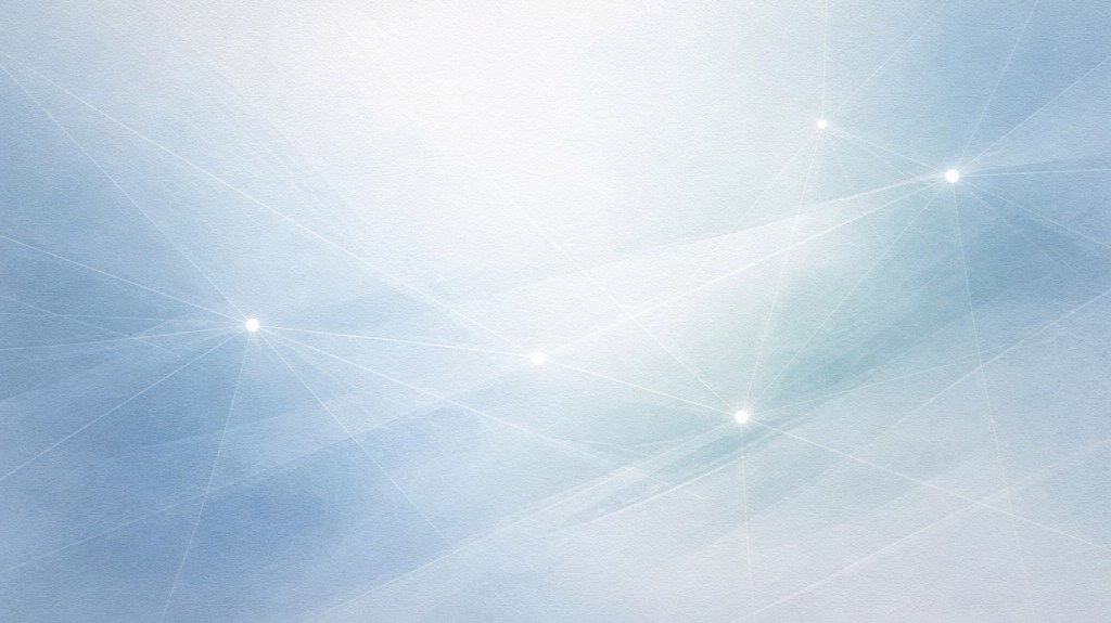 Abstract background with intersecting geometric lines and nodes in soft blue and grey tones.